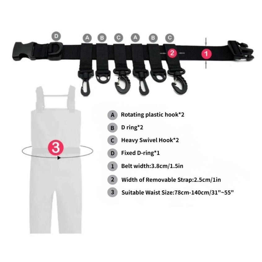 1Pcs Adjustable Wading Belts F - огляд і ціна Fishing Rod Travel