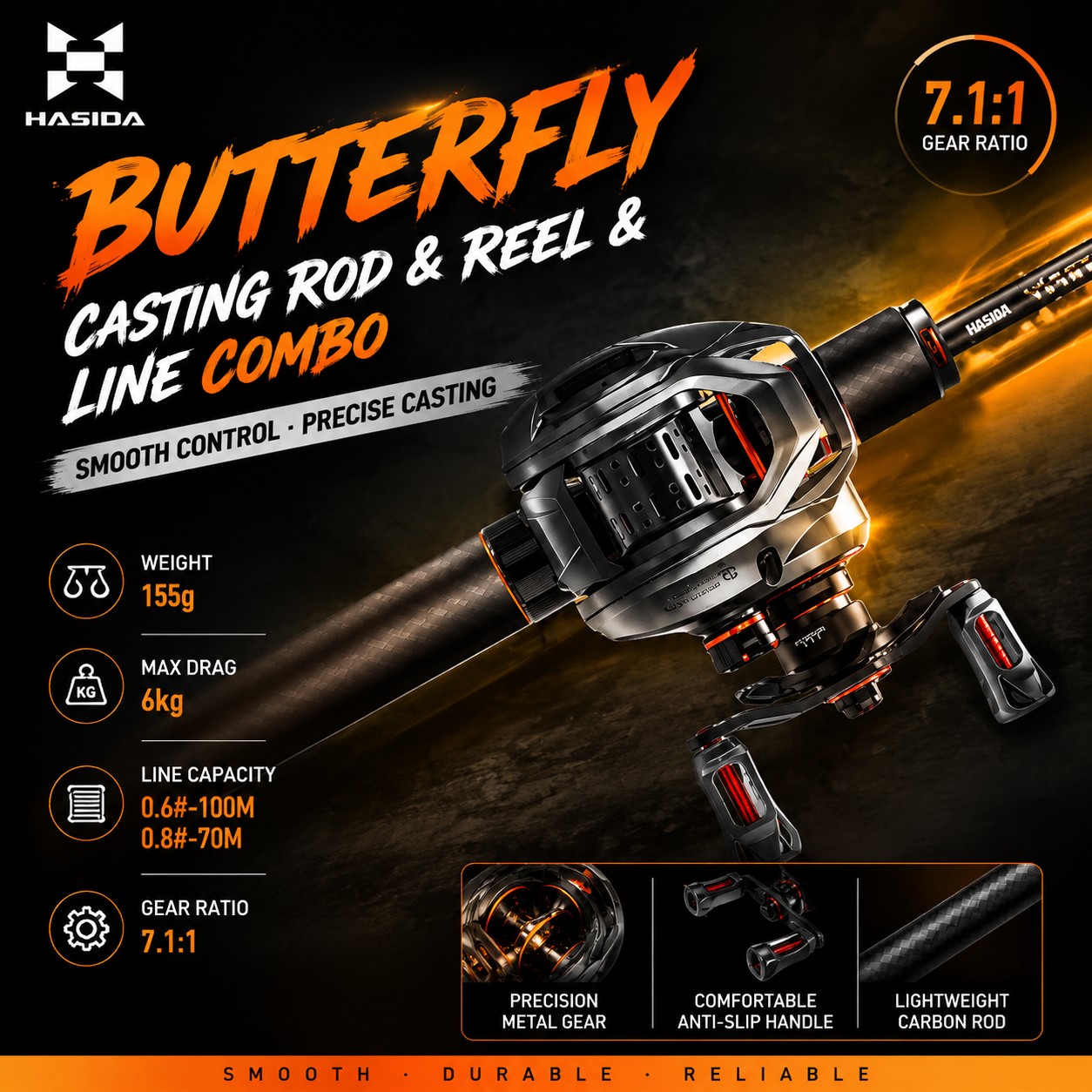 HASIDA BFS Carbon Fiber Fishin - огляд і ціна Fishing Rod Carbon Fiber