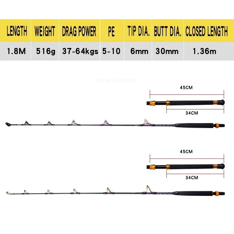 Lurekiller Strong Power Carbon - огляд і ціна Fishing Rod Boat